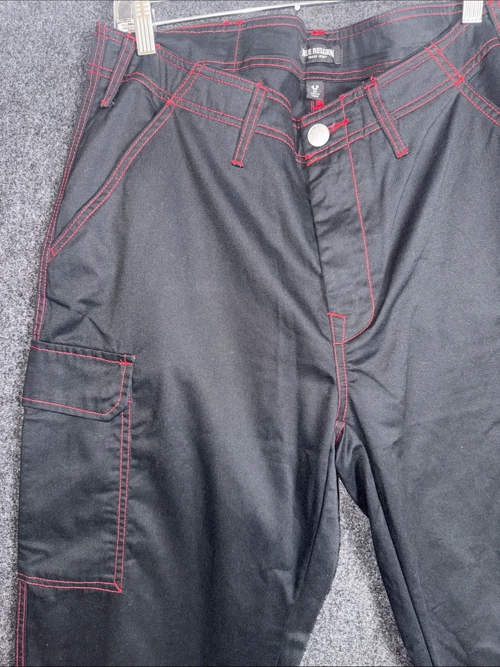 True Religion Men’s Black Jeans with Red Stitching 34X31 NWT